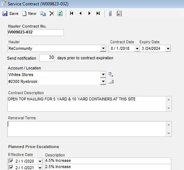 New Service Contract Module